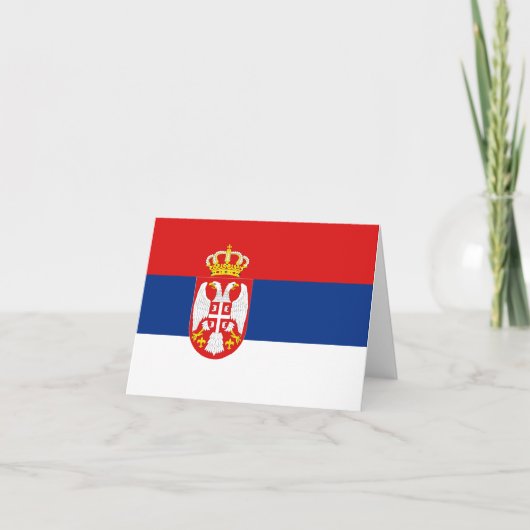 De Vlag Notecard van Servië Kaart (Voorkant)