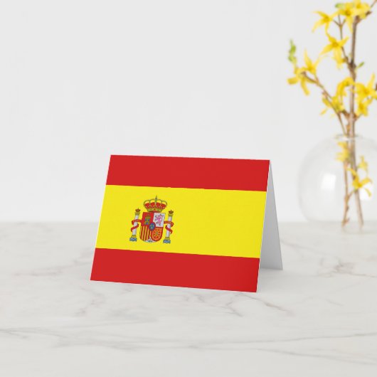 De Vlag Notecard van Spanje Kaart (Gele Bloem)