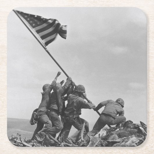 De vlag op Iwo Jima verhogen Kartonnen Onderzetters (Voorkant)