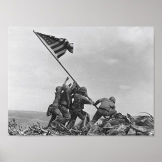De vlag op Iwo Jima verhogen Poster