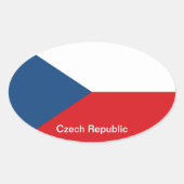 De vlag Tsjechië Ovale Sticker (Voorkant)