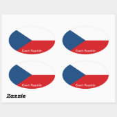 De vlag Tsjechië Ovale Sticker (Vel)