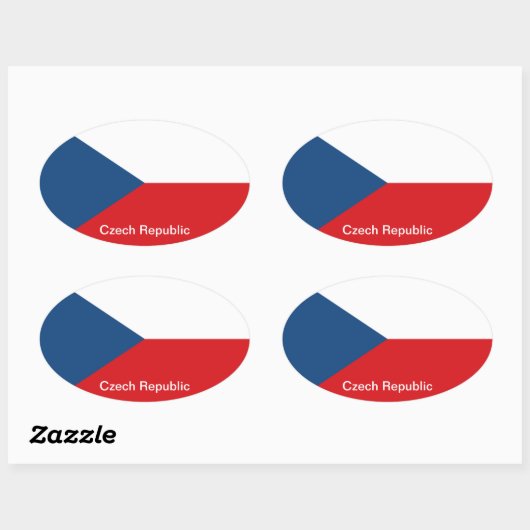 De vlag Tsjechië Ovale Sticker (Vel)