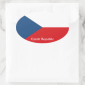 De vlag Tsjechië Ovale Sticker (Tas)