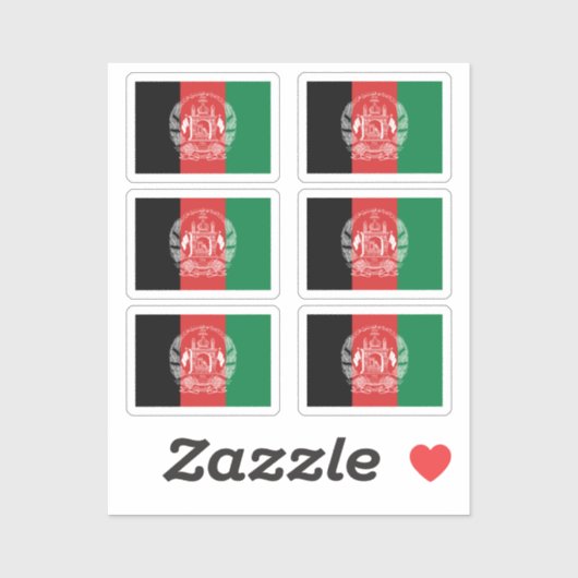 De vlag van Afghanistan Collectie pack van 6 Sticker (Vel)