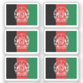De vlag van Afghanistan Collectie pack van 6 Sticker (Voorkant)