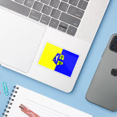 De vlag van Agadir (1976-1997) Sticker (Laptop met iPhone)