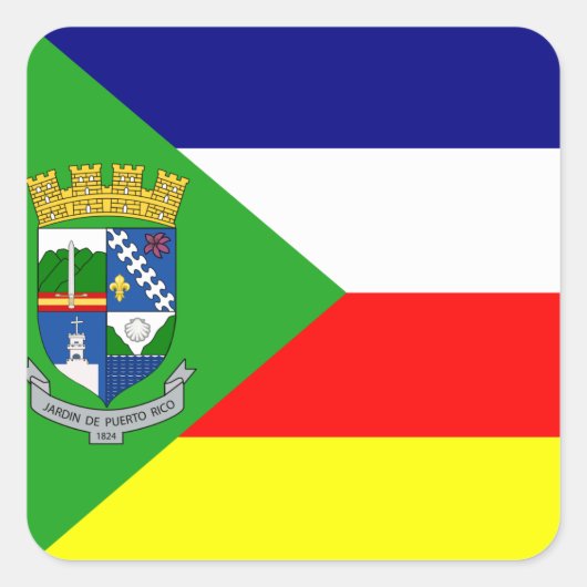 De vlag van Aibonito, Puerto Rico Vierkante Sticker (Voorkant)