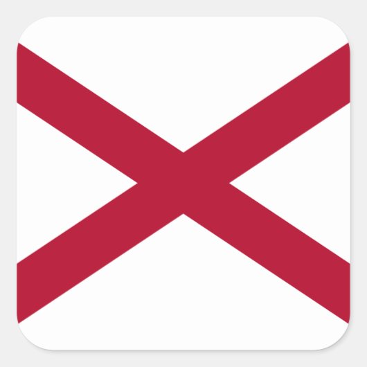 De vlag van Alabama Vierkante Sticker (Voorkant)