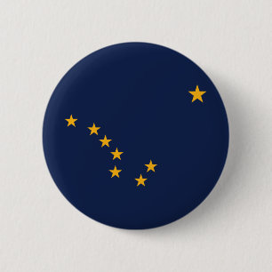 De vlag van Alaska Ronde Button 5,7 Cm