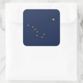 De vlag van Alaska Vierkante Sticker (Tas)