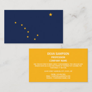 De vlag van Alaska Visitekaartje