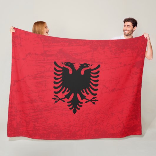 De vlag van Albanië - Een wandtapijt van Albanees  Fleece Deken (In situ)