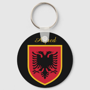 De Vlag van Albanië Sleutelhanger