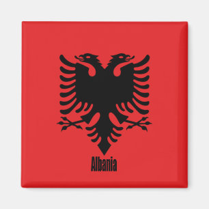 de vlag van Albanië, voorzien van een etiket, Magneet
