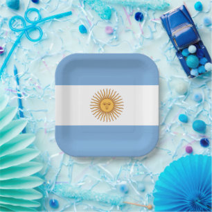 De vlag van Argentinië met Sun van mei Papieren Bordje