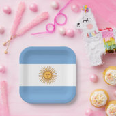 De vlag van Argentinië met Sun van mei Papieren Bordje (Feest)