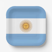 De vlag van Argentinië met Sun van mei Papieren Bordje (Voorkant)