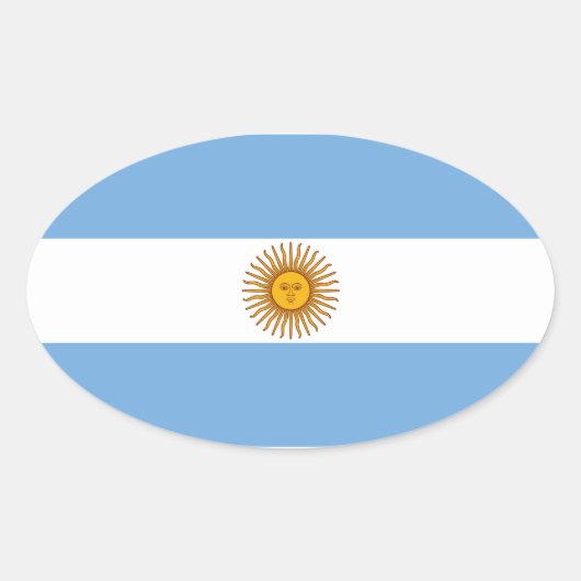 De vlag van Argentinië Ovale Sticker (Voorkant)