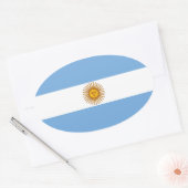 De vlag van Argentinië Ovale Sticker (Envelop)