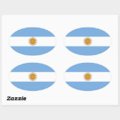 De vlag van Argentinië Ovale Sticker (Vel)