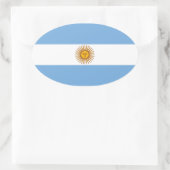De vlag van Argentinië Ovale Sticker (Tas)