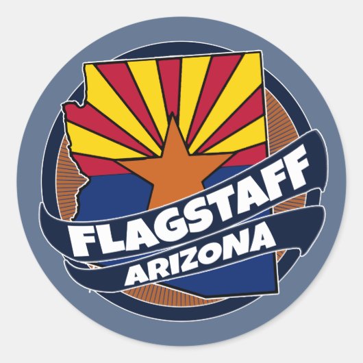 De vlag van Arizona barstte rond de stickers (Voorkant)