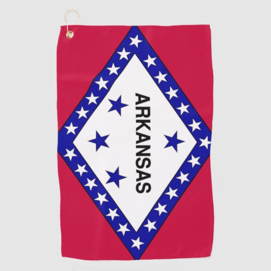 De vlag van Arkansas Golf Towel Golfhanddoek (Voorkant)