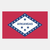 De vlag van Arkansas Rechthoekige Sticker (Voorkant)