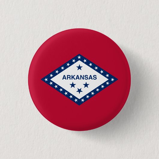 De vlag van Arkansas Ronde Button 3,2 Cm (Voorkant)