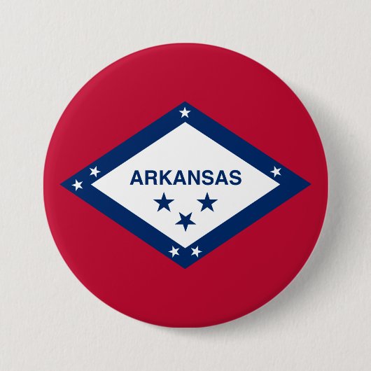 De vlag van Arkansas Ronde Button 7,6 Cm (Voorkant)