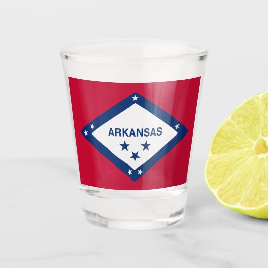 De vlag van Arkansas Shot Glas (Voorkant)