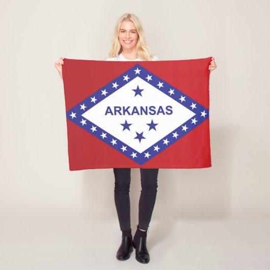 De vlag van Arkansas, Verenigde Staten van Amerika Fleece Deken (In situ)