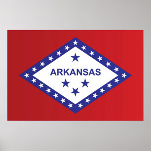 De vlag van Arkansas, Verenigde Staten van Amerika Poster