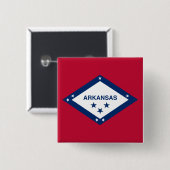 De vlag van Arkansas Vierkante Button 5,1 Cm (Voorkant /achterkant)