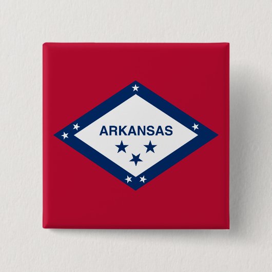 De vlag van Arkansas Vierkante Button 5,1 Cm (Voorkant)