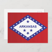De vlag van Arkansas, VS Briefkaart (Voorkant / Achterkant)