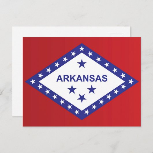 De vlag van Arkansas, VS Briefkaart (Voorkant / Achterkant)