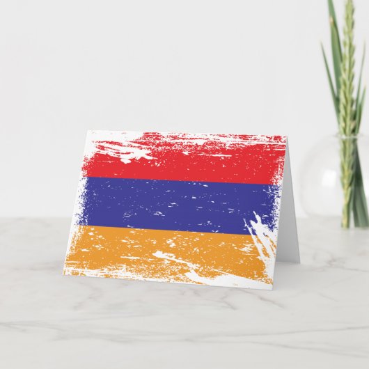 De Vlag van Armenië van Grunge Kaart (Voorkant)