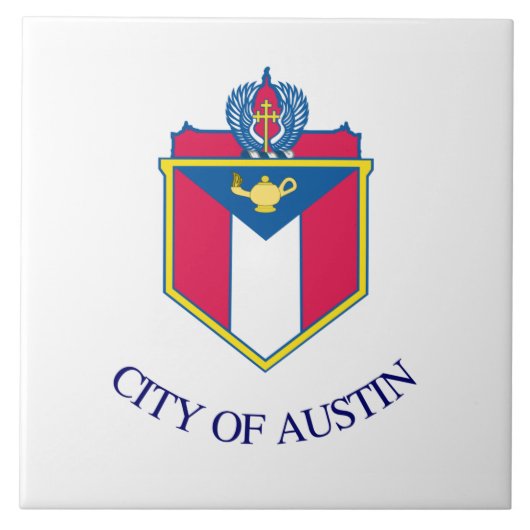 De vlag van Austin (Texas) Tegeltje (Voorkant)