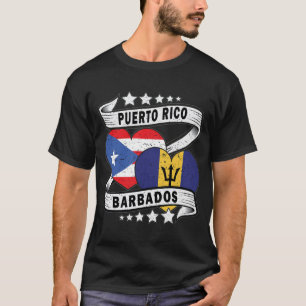 De vlag van Barbados en Puerto Rico T-shirt