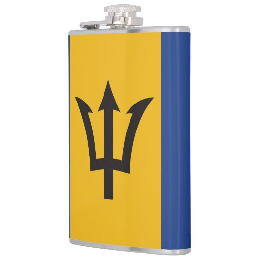 De vlag van Barbados is volledig groot Heupfles (Links)