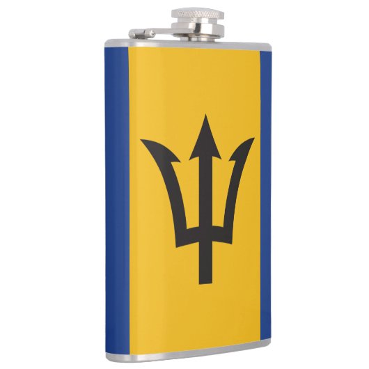 De vlag van Barbados is volledig groot Heupfles (Rechts)