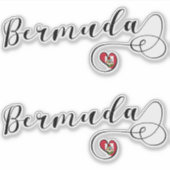 de vlag van bermuda in de hartsticker sticker (Voorkant)