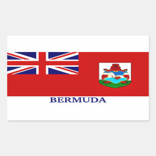 de vlag van Bermuda, voorzien van een etiket, Rechthoekige Sticker
