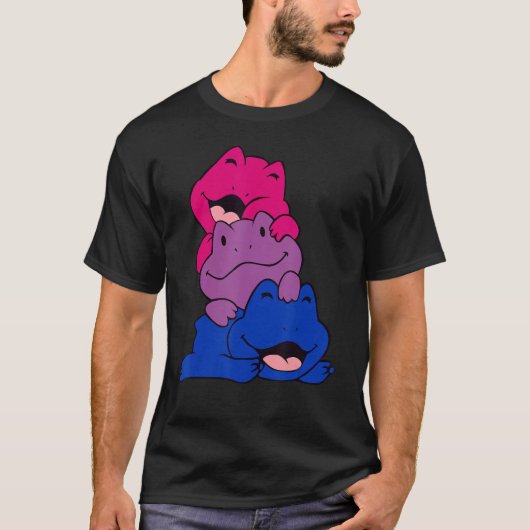 De vlag van Bisexual Pride Cute Frog LGBT Pride Fl T-shirt (Voorkant)