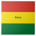 de vlag van Bolivia, voorzien van een etiket, Tegeltje<br><div class="desc">Vlag van de Bolivia,  voorzien van een etiket</div>