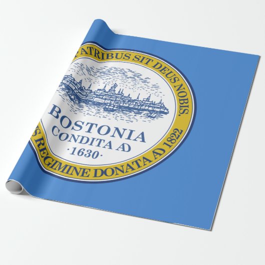 De vlag van Boston (Massachusetts) Cadeaupapier (Uitgerold)