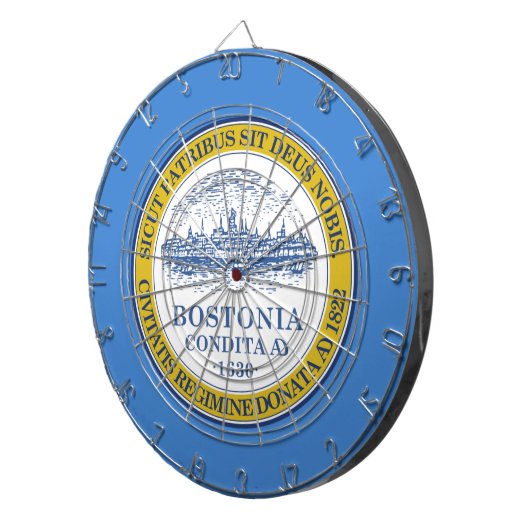 De vlag van Boston (Massachusetts) Dartbord (Voorkant Rechts)