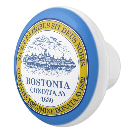 De vlag van Boston (Massachusetts) Keramische Knop (Rechts)